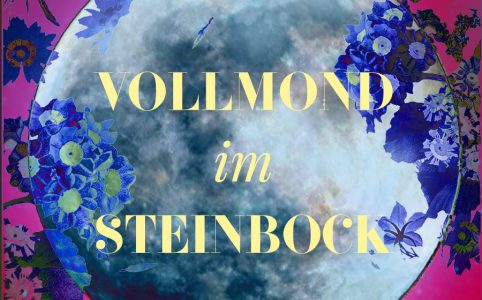 Eine farbiges Bild vom Vollond, Steinbock-Vollmond, Illustration und © Claudia Hohlweg für Blumoon