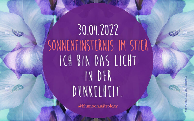 2022 Sonnenfinsternis im Stier, Artwork und © Claudia Hohlweg für Blumoon