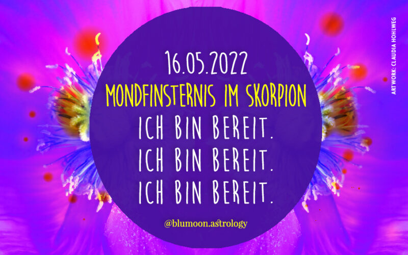 2022 Mondfinsternis im Skorpion, Artwork und © Claudia Hohlweg für Blumoon