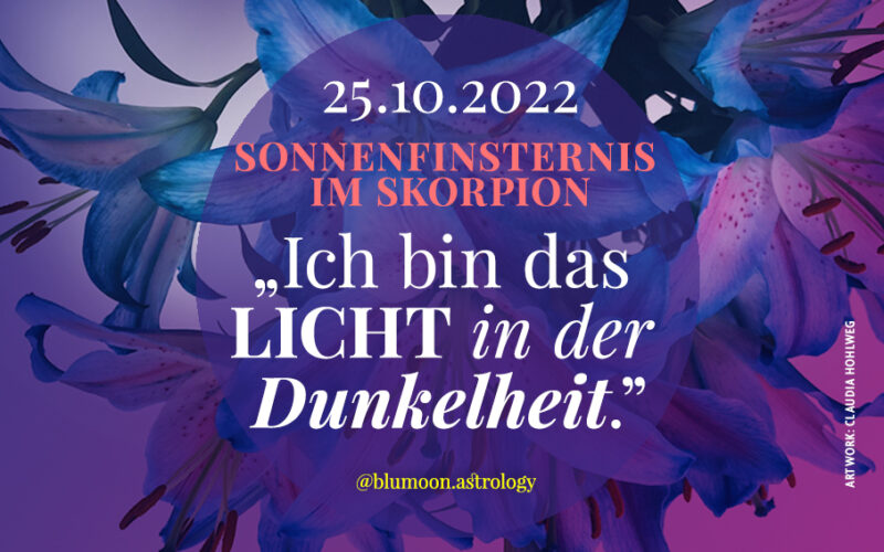 2022 Sonnenfinsternis im Skorpion,Artwork und © Claudia Hohlweg für Blumoon