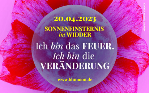2023 Sonnenfinsternis Widder, Artwork und © Claudia Hohlweg für BLUMOON