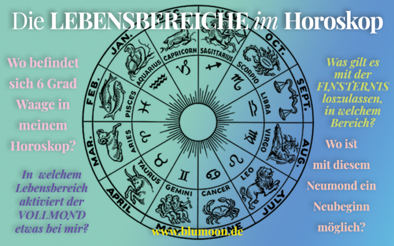 Die astrologischen Häuser und ihre Lebensbereiche im Horoskop, Copyright Claudia Hohlweg für BLUMOON