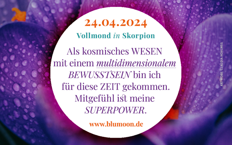 2024 Vollmond Skorpion, Copyright Claudia Hohlweg für BLUMOON