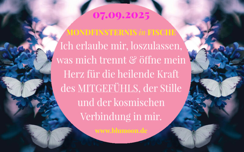 Mondfinsternis in Fische, Artwork und © Claudia Hohlweg für BLUMOON
