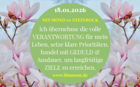 2026 Neumond Steinbock 18.01.2026, Artwork und © Claudia Hohlweg für BLUMOON