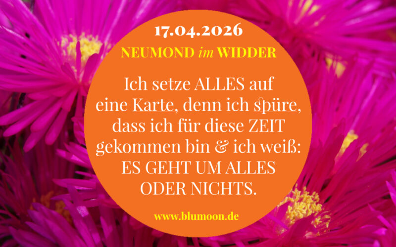 2026 Neumond im Widder, Artwork und © Claudia Hohlweg für BLUMOON