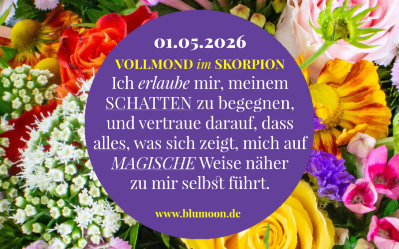 Vollmond im Skorpion 2026, Artwork und © Claudia Hohlweg für BLUMOON