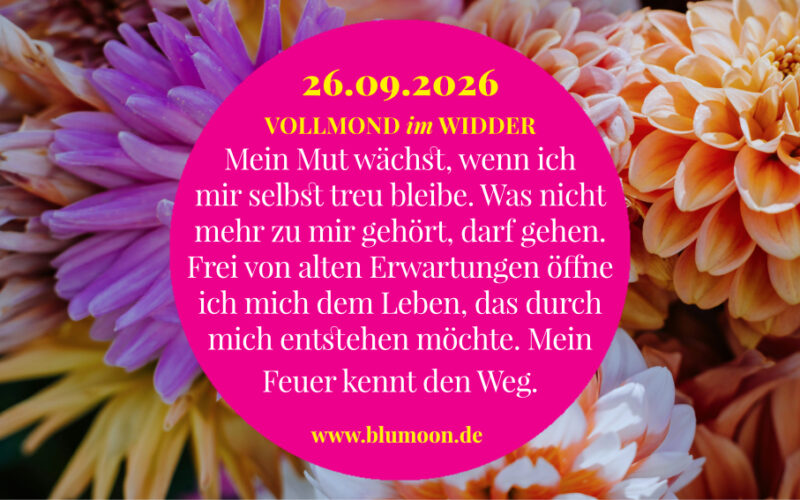 2026 Vollmond im Widder, Artwork und © Claudia Hohlweg für BLUMOON